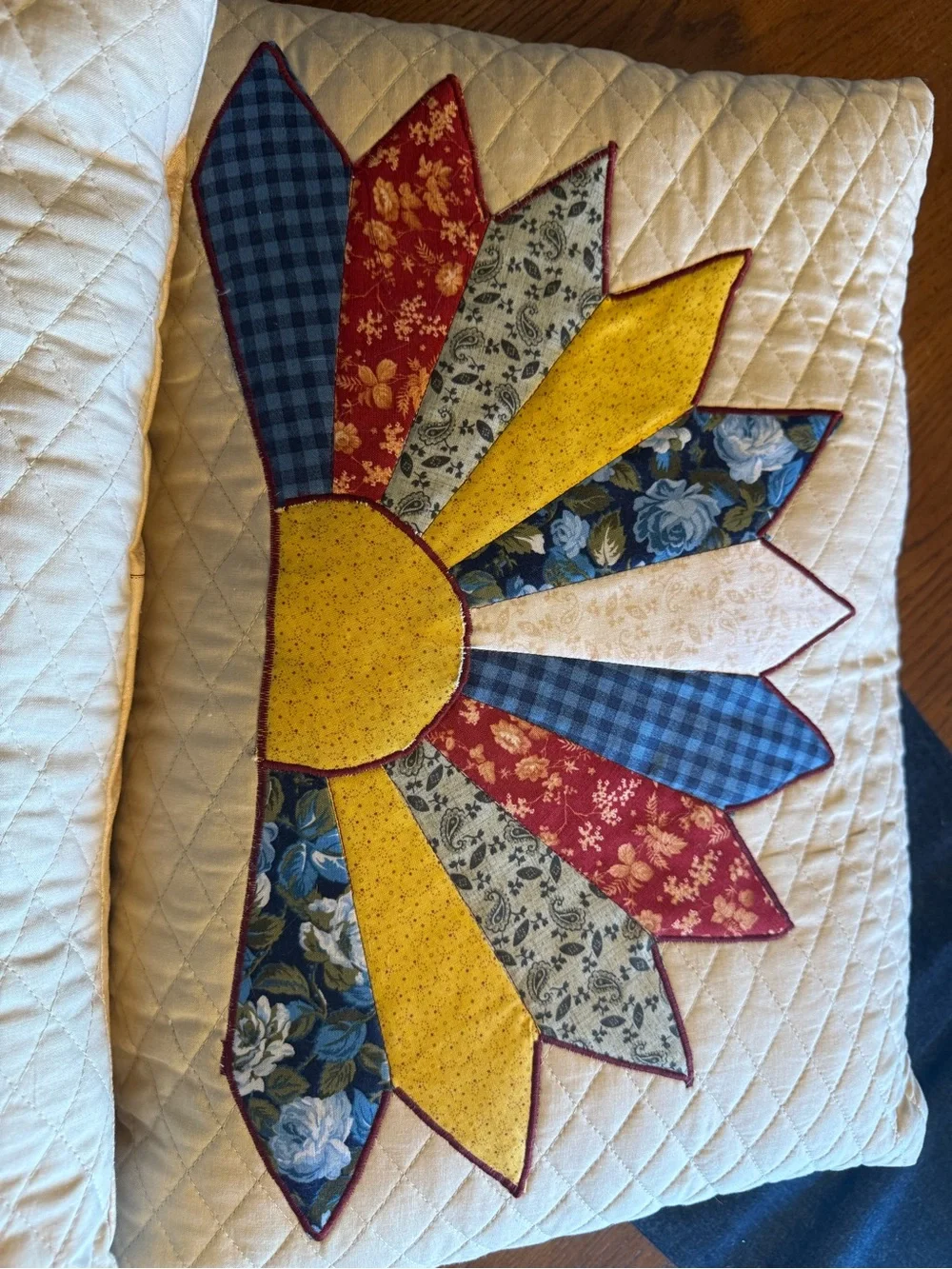 Set of 2- Handmade Quilted Cottage Core Throw pillows with inserts